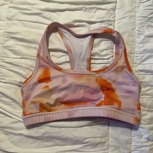 Fleo nora sports bra. Tie dye pink and orange. Size small.
